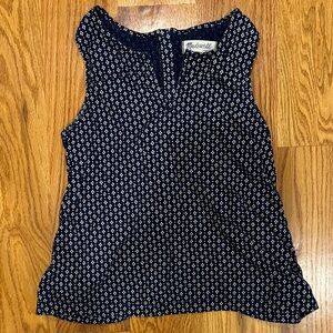 Madewell Navy and Cream Sleeveless Tank Top
